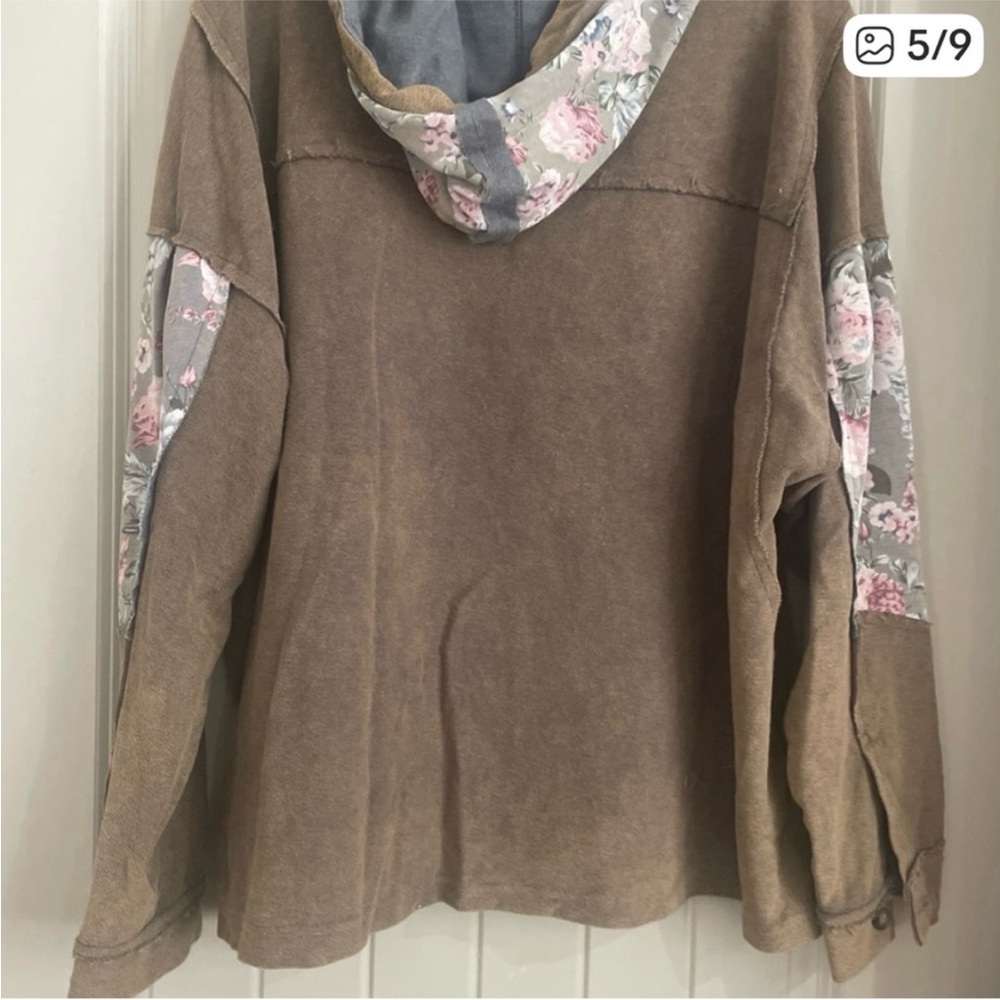 POL Star Floral Patterned Women's Hoodie Long Sleeve Top - Picture 7 of 10